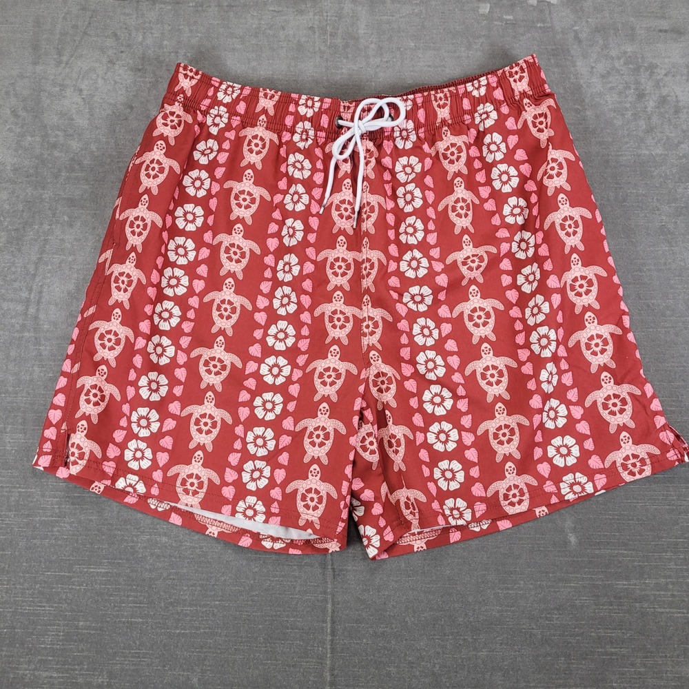Body Glove Vintage  3XL‎ Swim Trunks Turtle Print Beach Shorts Pink No Liner